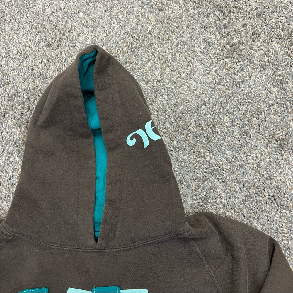 Vintage y2k Hurley sweatshirt womens medium brown blue hoodie surf skate‎ grunge - Picture 4 of 9